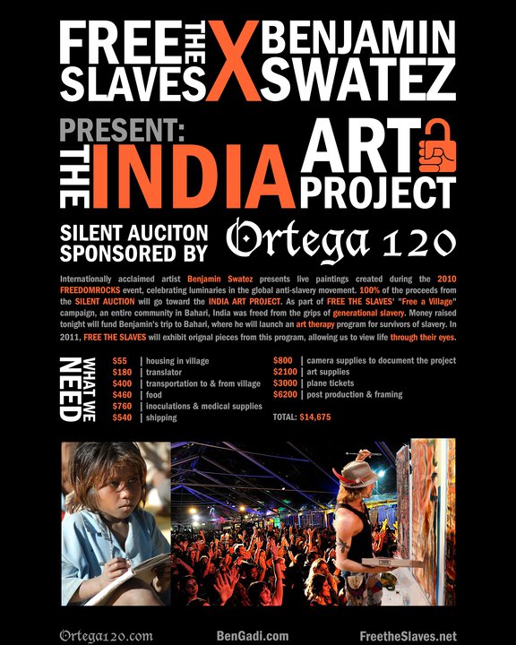Free the Slaves, Benjamin Swatez Present: India Art Project Silent Auction